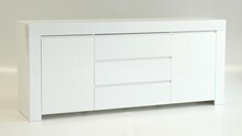 Komoda 2-drzwiowa z 3 szufladami AMALFI - biały połysk