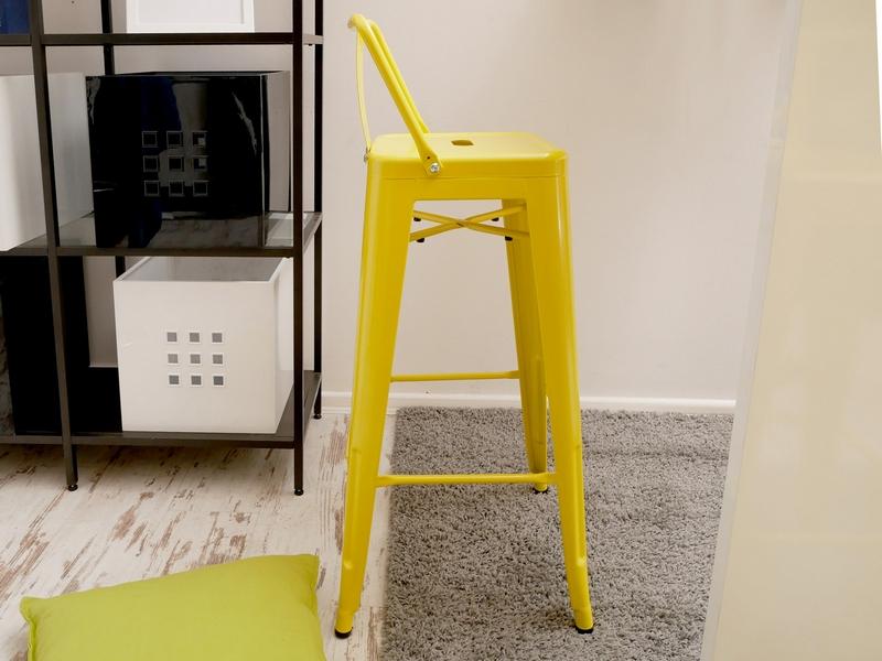 KOMFORTOWY HOKER ZE STALI MALOWANE PROSZKOWO ALFREDO STOOL 1 Krzesło barowe metalowe hoker ALFREDO STOOL 1 żółty Mebel