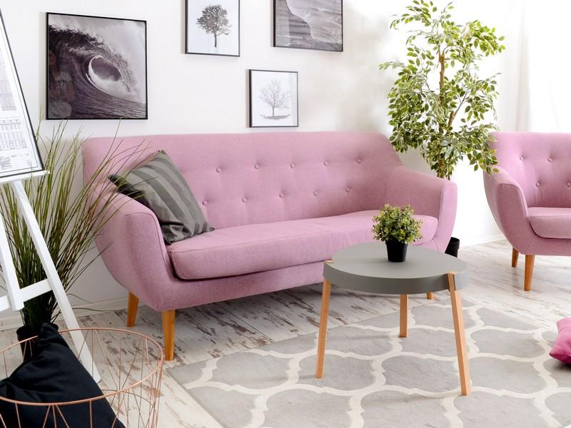 Designerska Kanapa Do Pokoju Dziennego Duka Pudrowy Róż