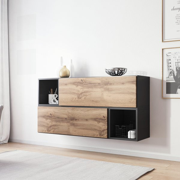 Komoda 2-drzwiowa modułowa ROCK 14 antracyt mat/wotan mat