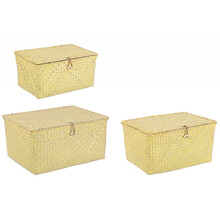 Kosze z wieczkiem CLOE YELLOW