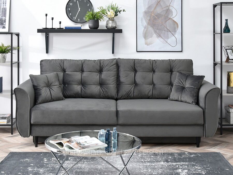 Sofa z pojemnikiem i funkcją spania LANTI - szary