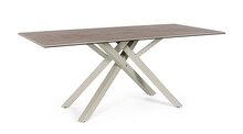Stół z ceramicznym blatem SEAN TAUPE 180x90 - brązowy