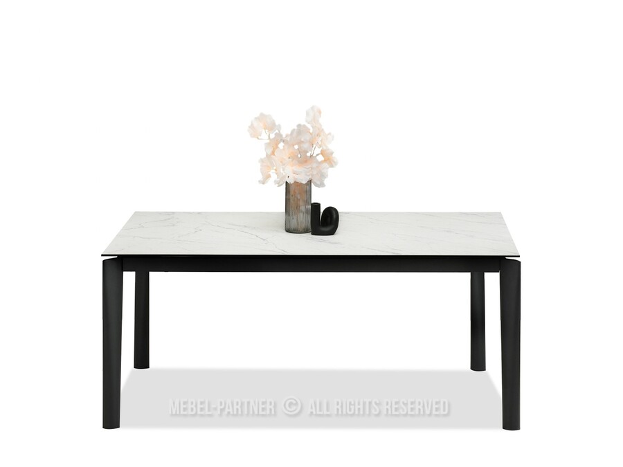 Stół rozkładany TORETO 180-240x95 - biały marmur/czarny