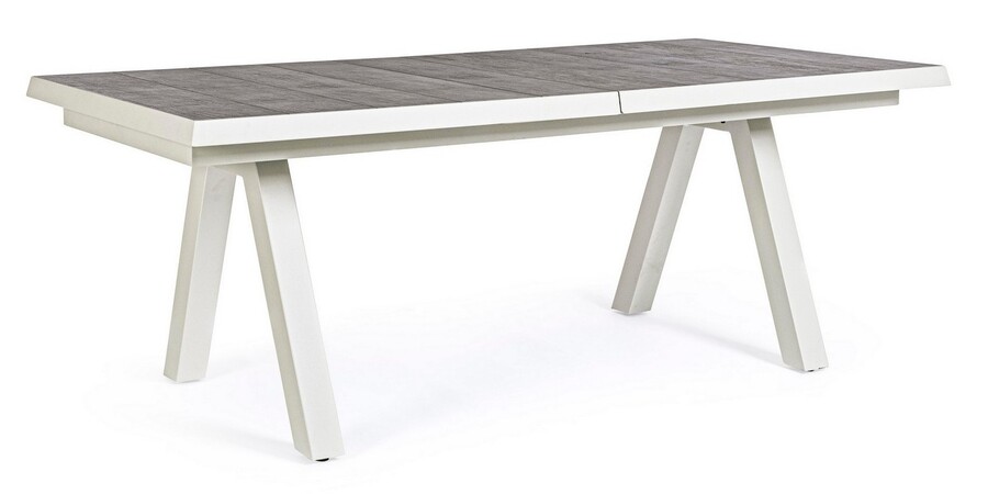 Stół ogrodowy rozkładany KRION LUNAR 205-265x103 - szary/biały