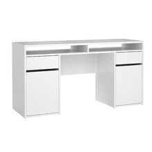 Biurko 2-drzwiowa z szufladami FUNCTION PLUS - biały połysk