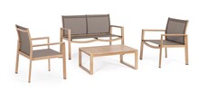 Zestaw mebli ogrodowych KALLEN NATURAL - taupe/naturalny