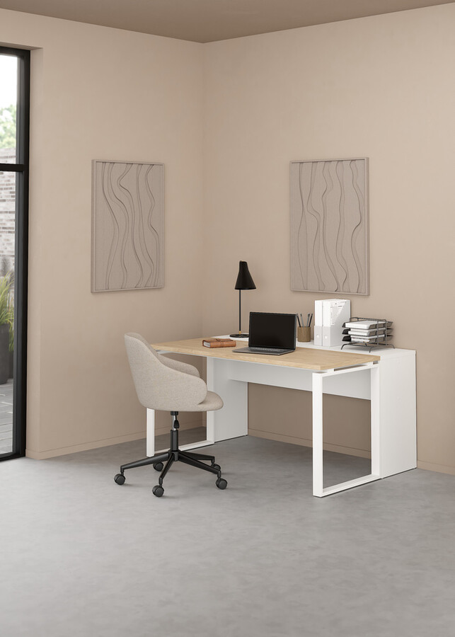 Biurko z przedłużeniem SIGN 150 cm - jackson hickory/biały mat