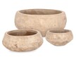 Zestaw 3 niskich donic MINH BOWL - beżowy