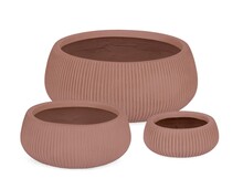Zestaw 3 donic RIBBED FAT LOW - ceglany