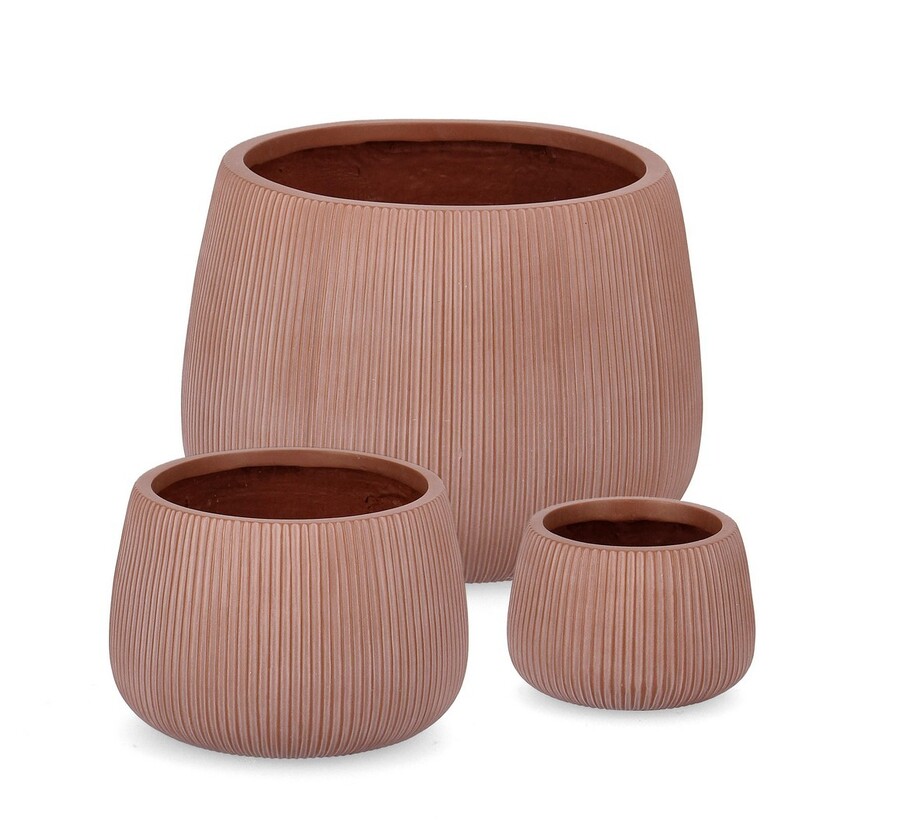 Zestaw 3 donic RIBBED FAT HIGH - ceglany