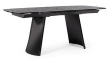 Stół rozkładany OLIVER 180-220x90 - szkło czarne/czarny