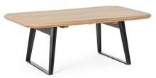 Stolik z drewnianym blatem NASHIK 118x70 - mango/czarny