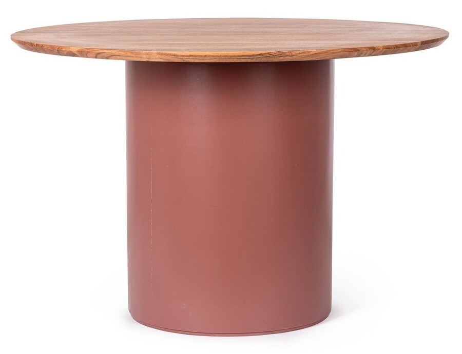 Stół okrągły OJAS Terracotta 115 - akacja/brązowy