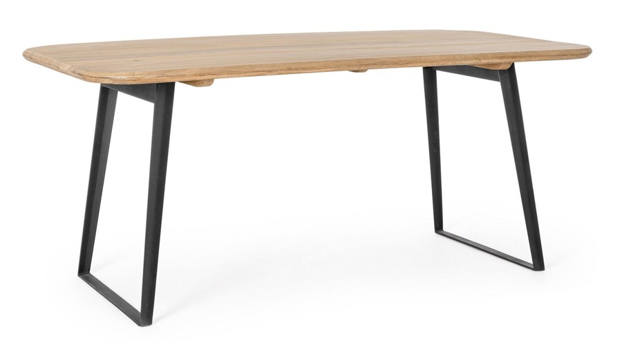 Stół z drewnianym blatem NASHIK 175x90 - mango/czarny