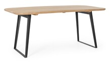 Stół z drewnianym blatem NASHIK 175x90 - mango/czarny