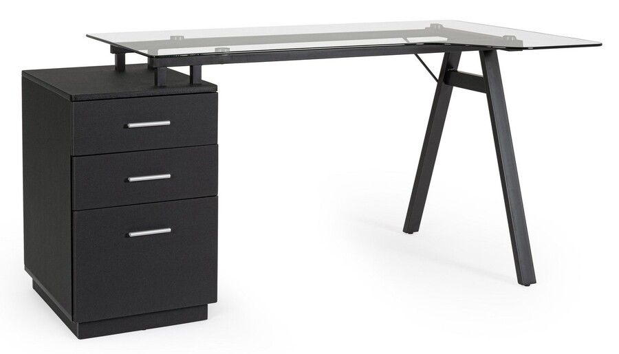 Biurko z kontenerkiem CHARLIE 150x80 - czarny