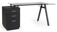 Biurko z kontenerkiem CHARLIE 150x80 - czarny