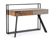Biurko z szufladami MANCHESTER 120x60 - mango/czarny