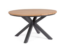 Stół okrągły ogrodowy ZELMAR 130 cm - naturalny/antracyt