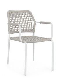 Krzesło ogrodowe RAJADA WHITE - biały/beżowy
