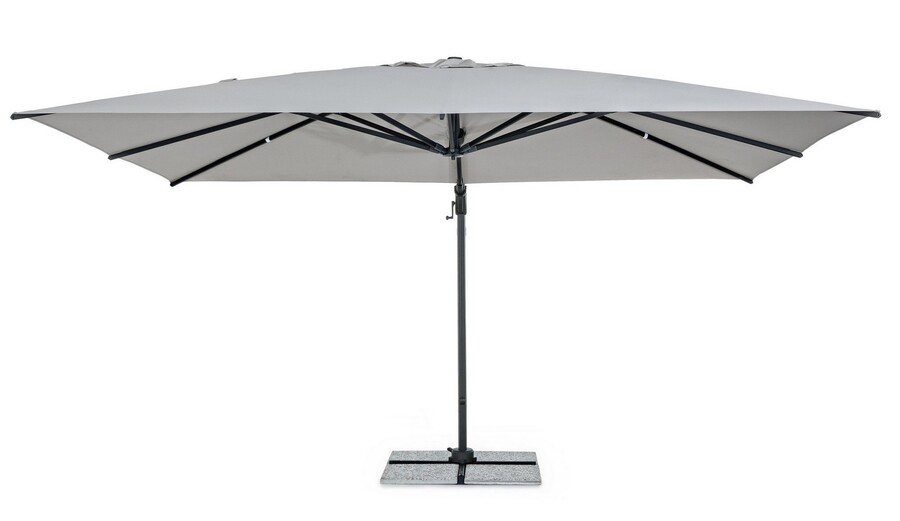 Parasol ogrodowy INES 3x4 - jasny szary