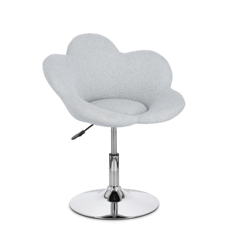 Fotel na podnośniku FLEUR LIGHT GREY - jasny szary/chrom